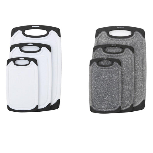 3pcs Wheat Straw Plastic Cutting Board Set Chopping Board Kitchen - White