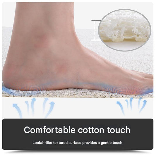 PVC Non-Slip Bath Mat 50x80cm - Shower Drain Hole Design, Soft & Quick-Dry Bathroom Rug