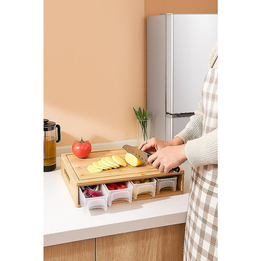 Bamboo Cutting Board Set with Graters & Containers – Food Prep Station