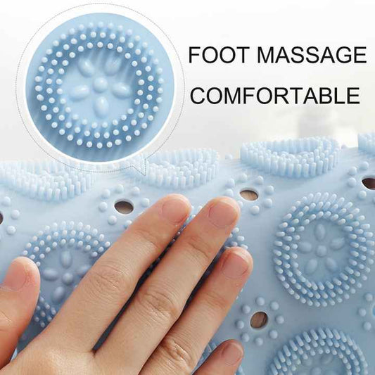 Non-Slip Round Shower Foot Scrubber Mat - Soft Silicone Massage Pad for Foot Cleaning