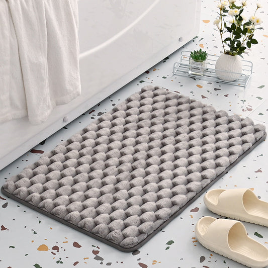 Plush Cobblestone Memory Foam Bath Mat - Super Absorbent, Non-Slip & Machine Washable (50*80cm)