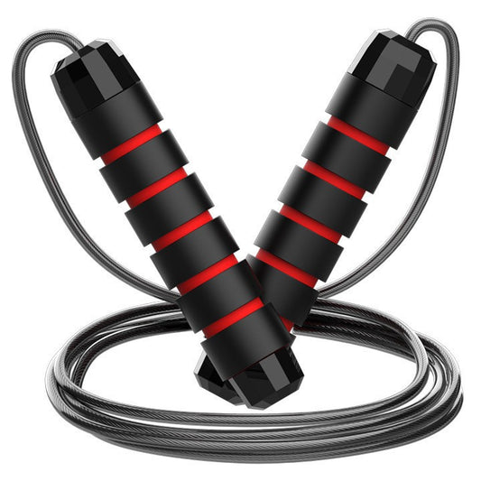 5 PCS Black-red Adjustable Steel Wire Speed Jump Rope Set - Professional Fitness Rope with Ball Bearings for Cardio, Boxing & Workout